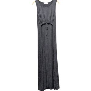 Latched Mama Elastic Waist Sleeveless Grey Maxi Dress Medium